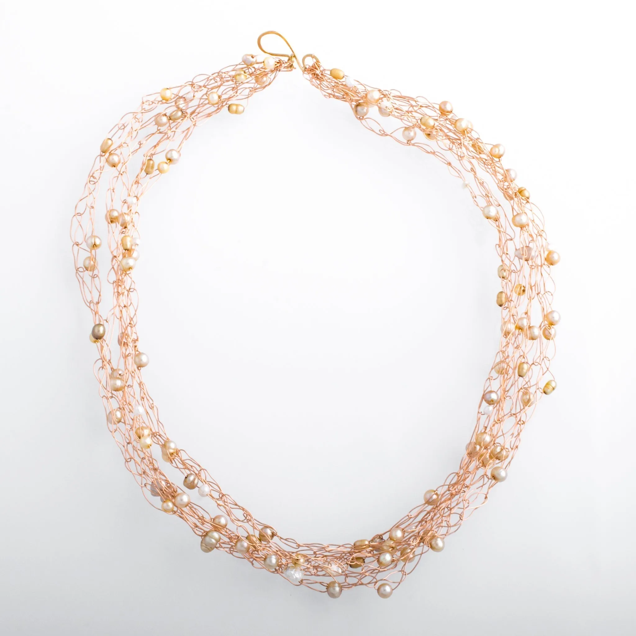 Rose Gold and Pink Freshwater Pearl Cloud