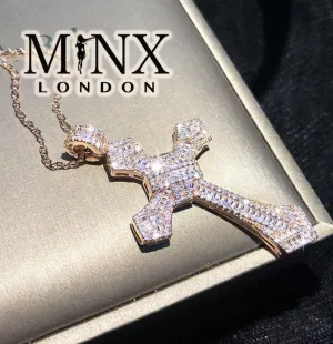 Rose Gold Cross Pendant | Cross Pendant | Cross Necklace | Rose Gold Cross Necklace | Cross Pendant and Necklace | Iced Out Cross Pendant