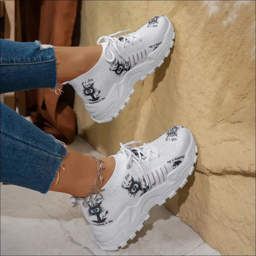 Round Toe Platform Athletic Shoes