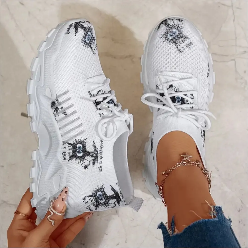 Round Toe Platform Athletic Shoes