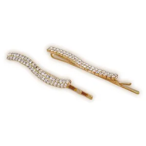 S-Curve Rhinestones Bobby Pins (2-Pack)