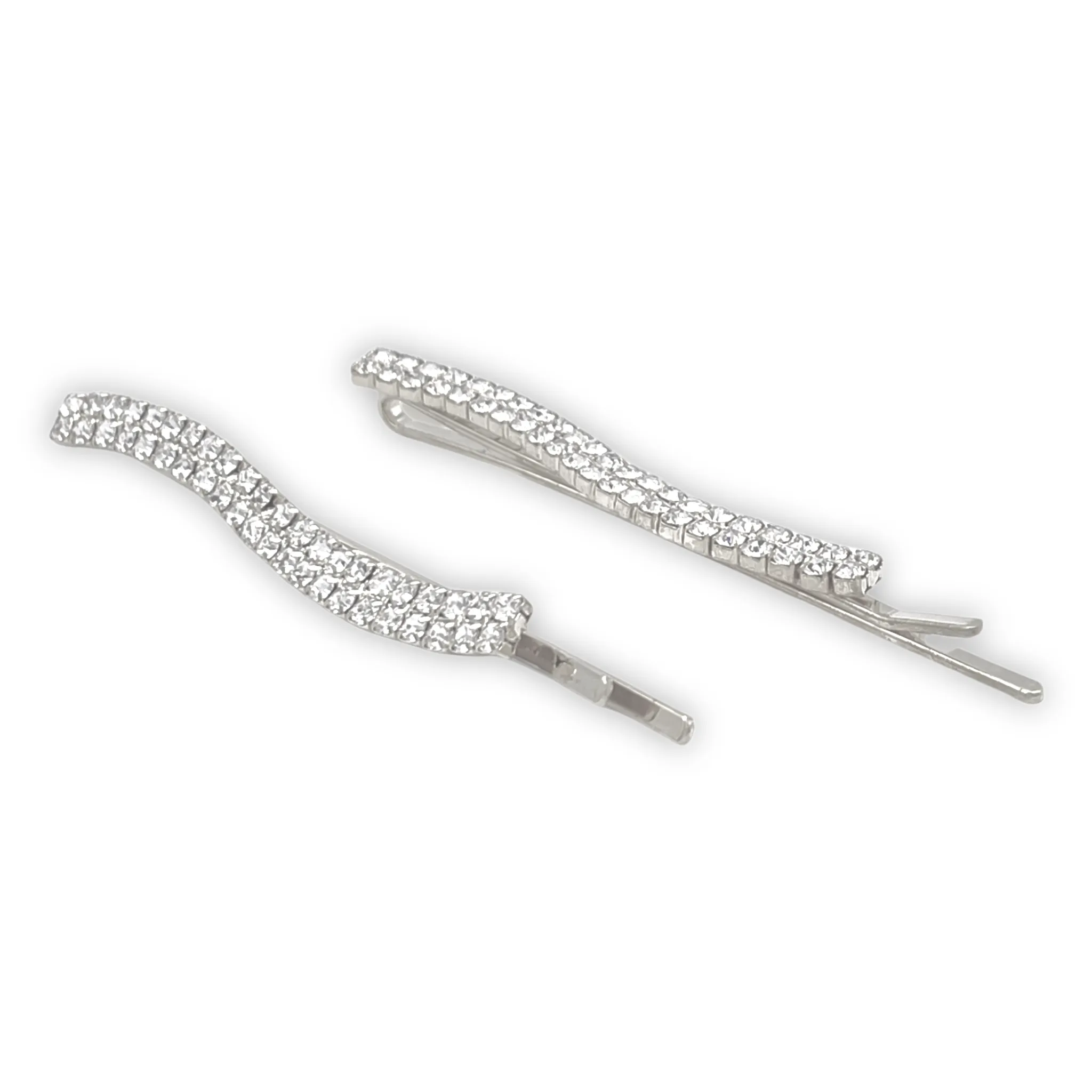S-Curve Rhinestones Bobby Pins (2-Pack)