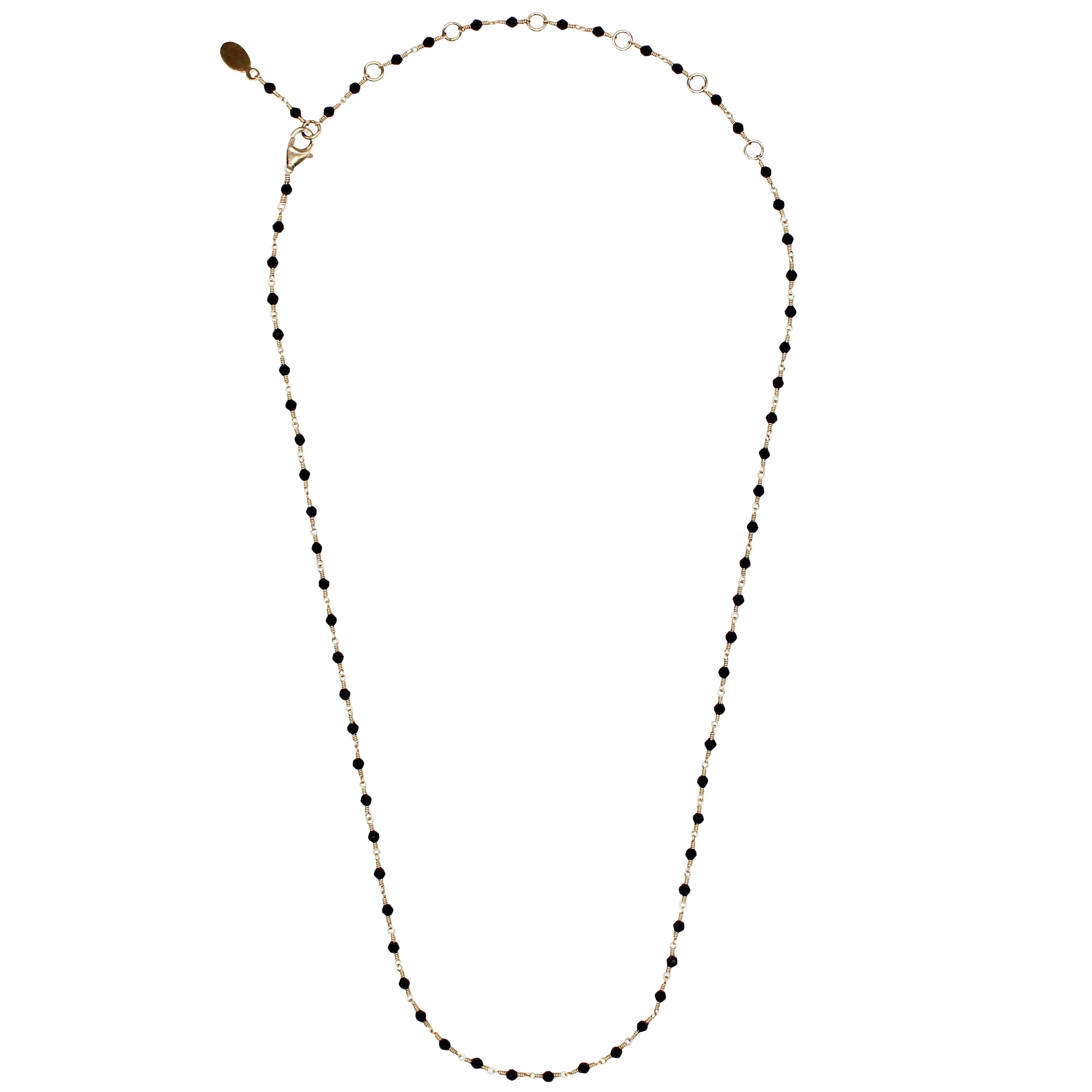 Sacred Strand Satin Necklace Black Spinel