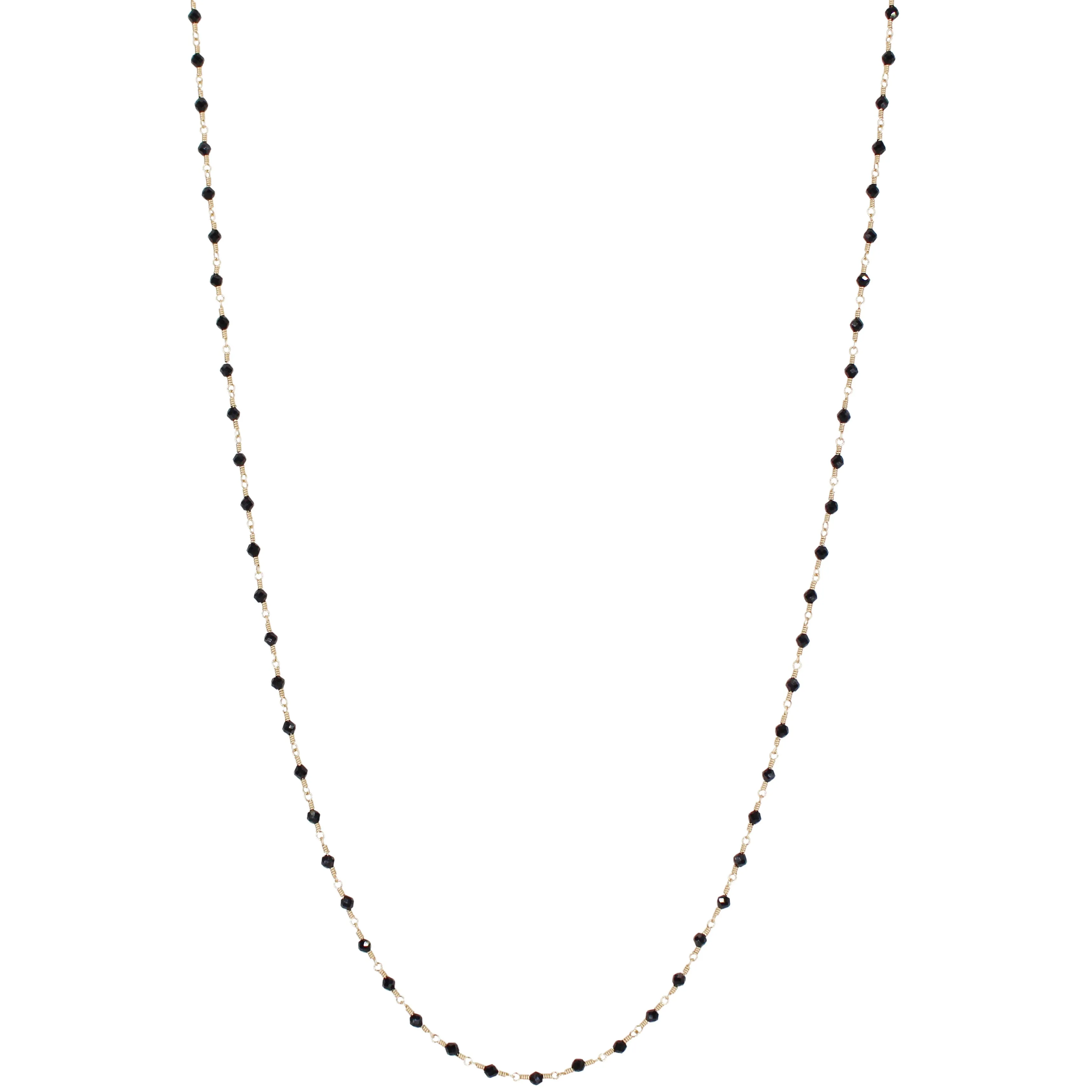Sacred Strand Satin Necklace Black Spinel