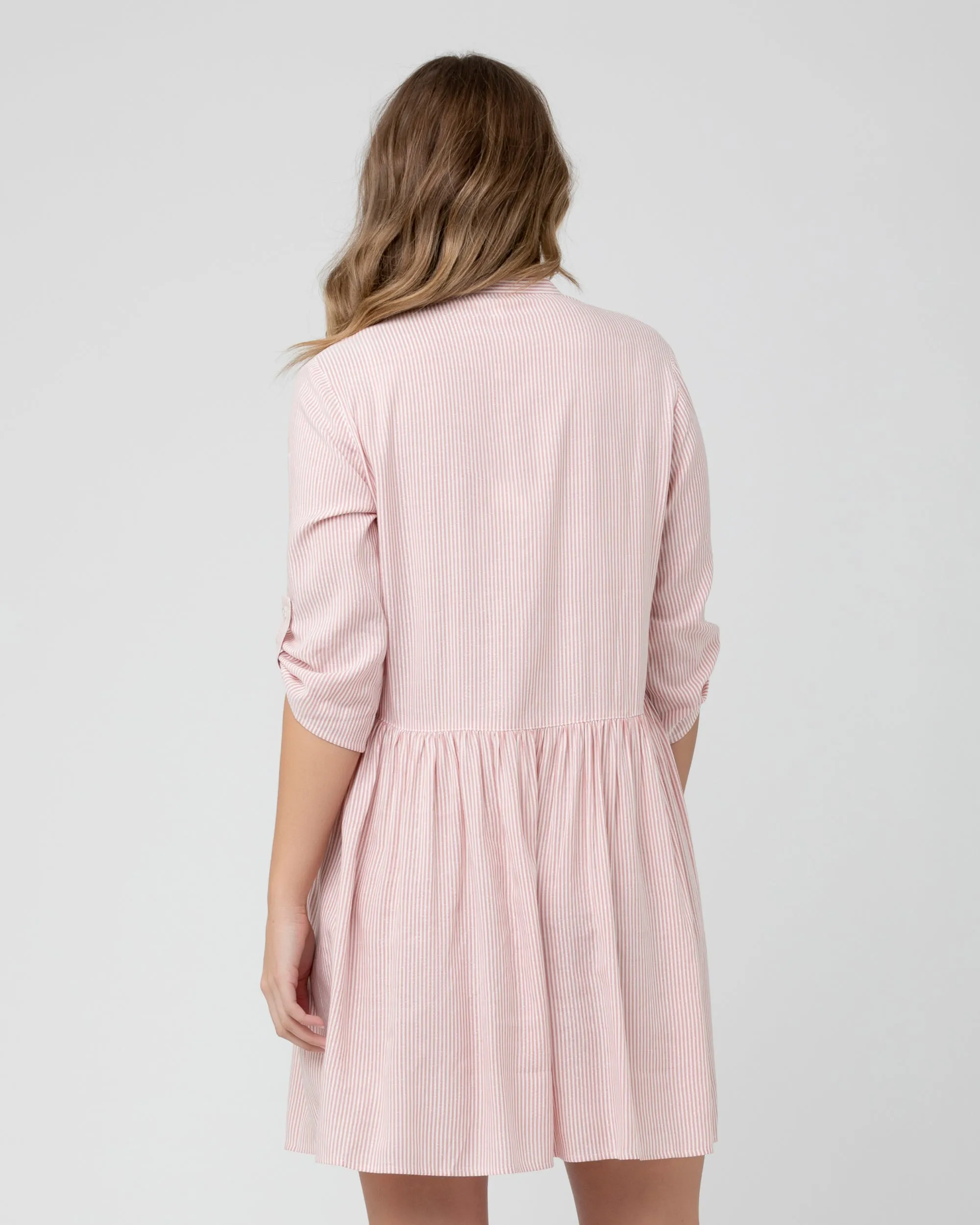 Sam Stripe Dress Terracotta/White