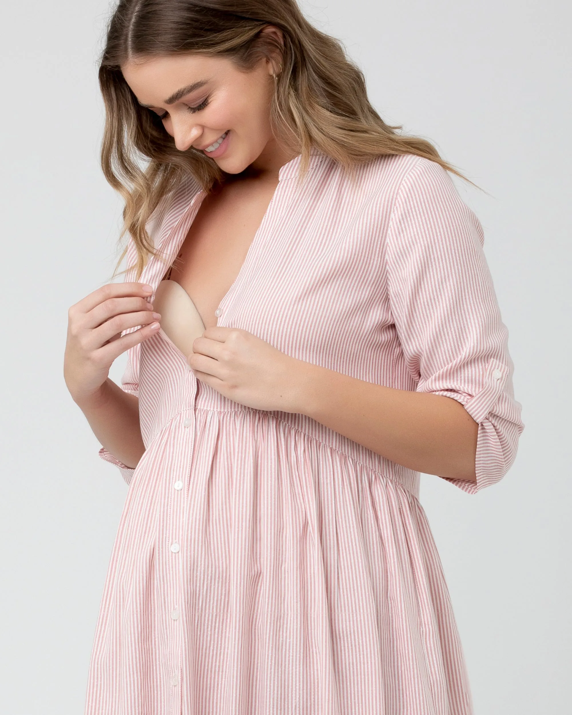 Sam Stripe Dress Terracotta/White