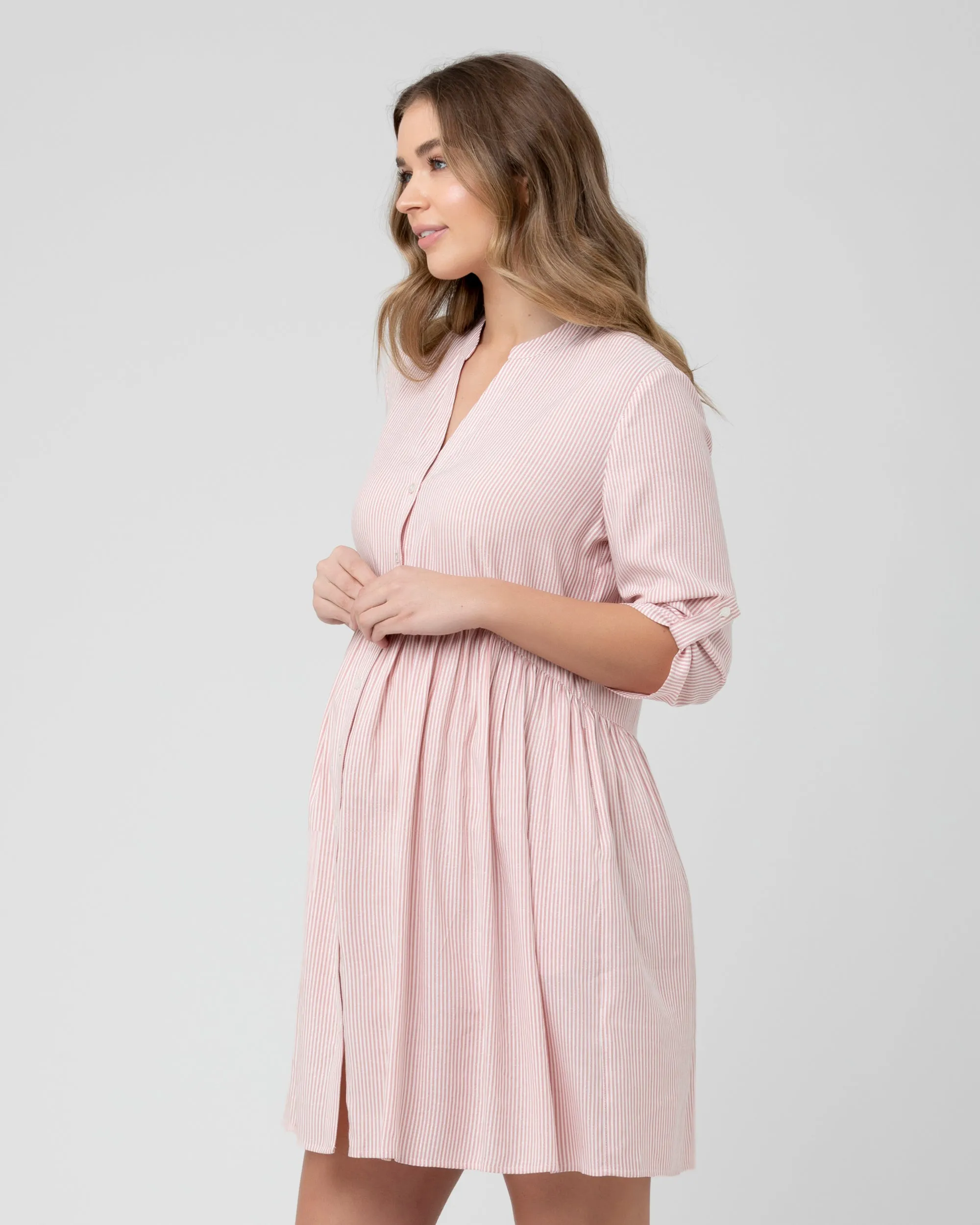 Sam Stripe Dress Terracotta/White