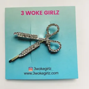 Scissors Rhinestones Hair Clip Hairpin