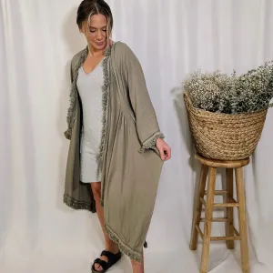 Sea Breeze Flowy Smocked Kimono