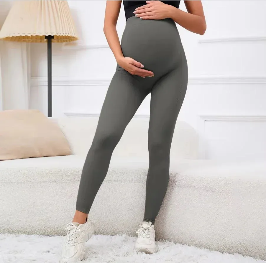 Seamless Maternity Yoga Pants for Comfort & Style