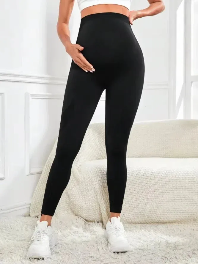 Seamless Maternity Yoga Pants for Comfort & Style