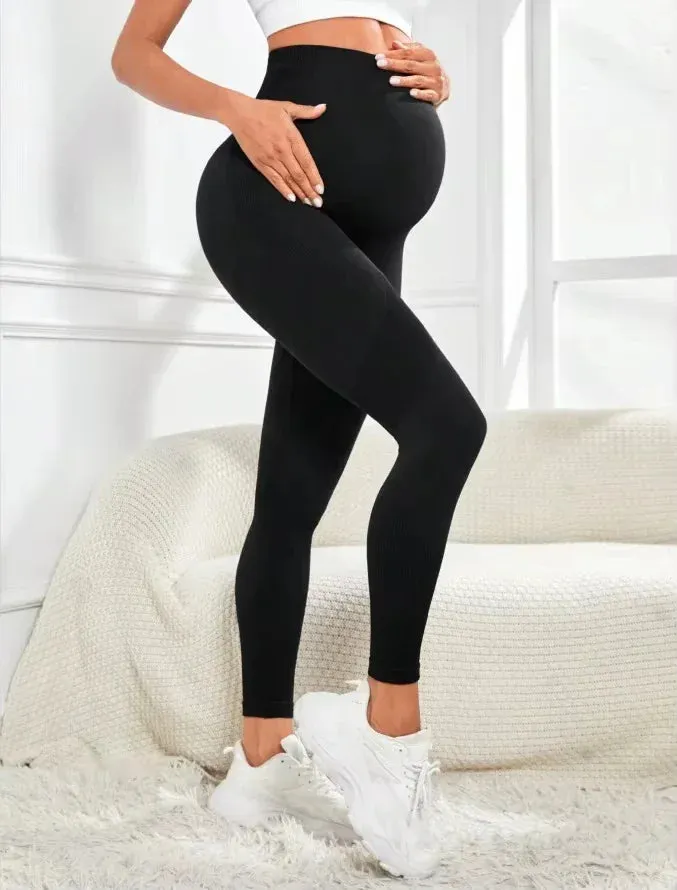 Seamless Maternity Yoga Pants for Comfort & Style