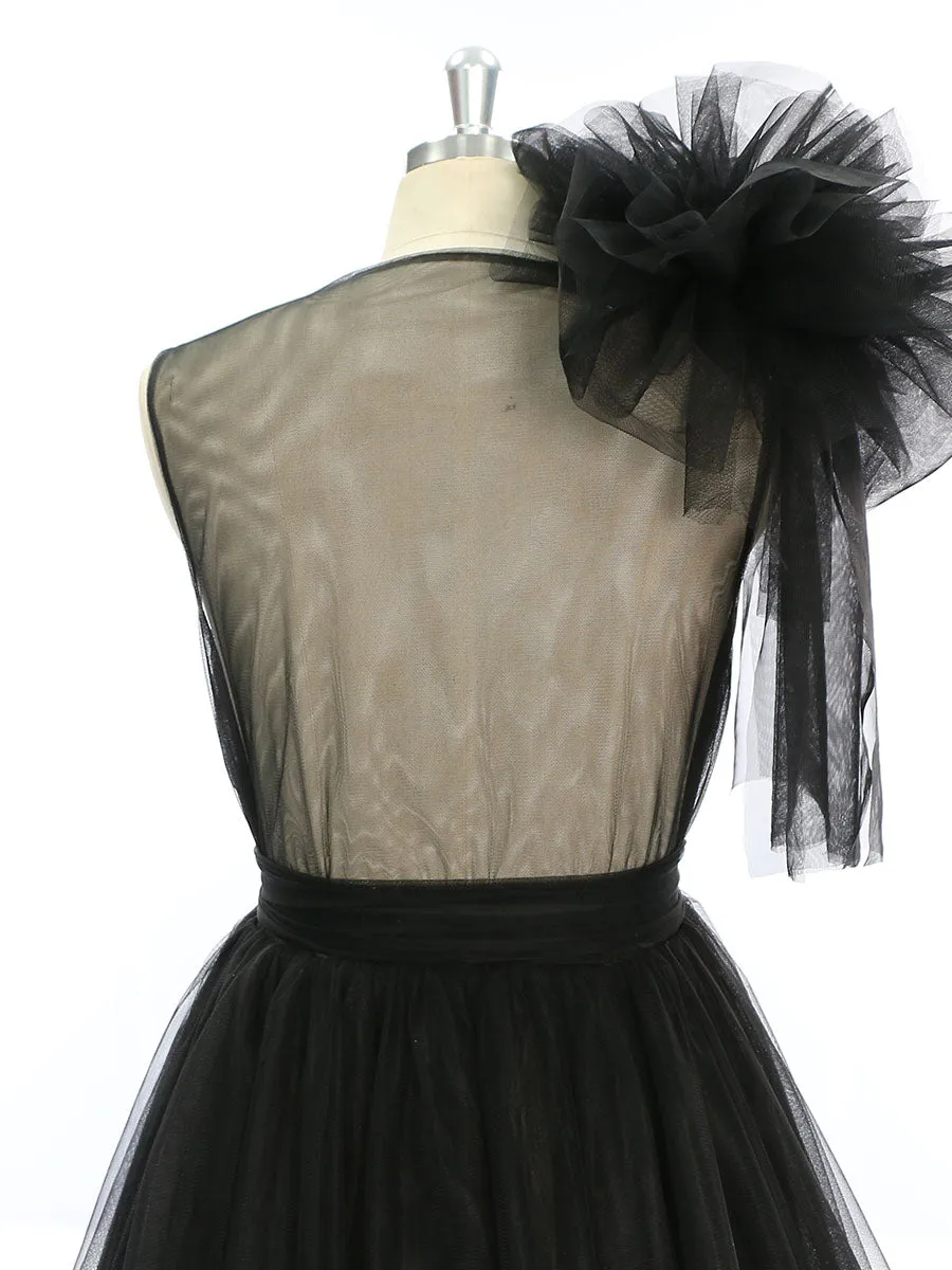 Shoulder Ruffles Tulle Dress Photo Shoot Robe Maternity Dress for Wedding Guest YW231051