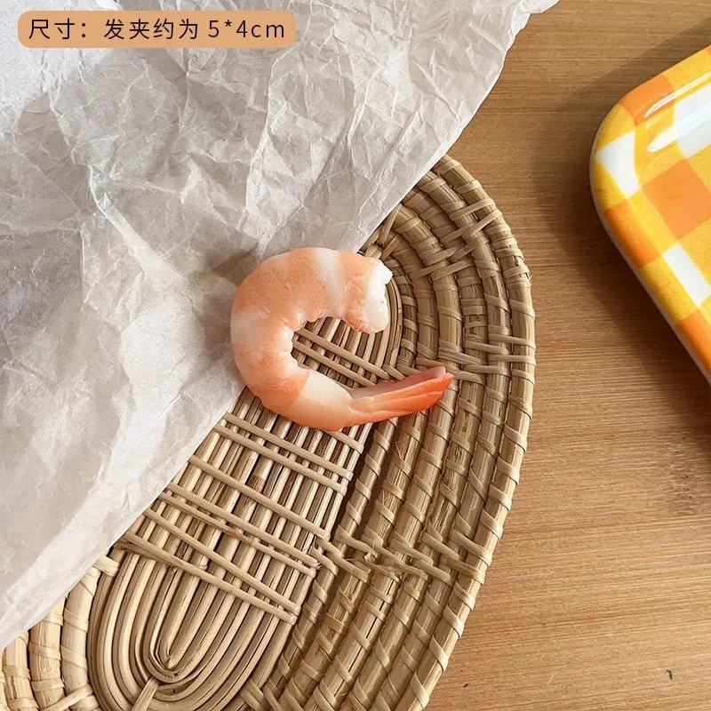 Shrimp Lobster Cartoon Hair Clips