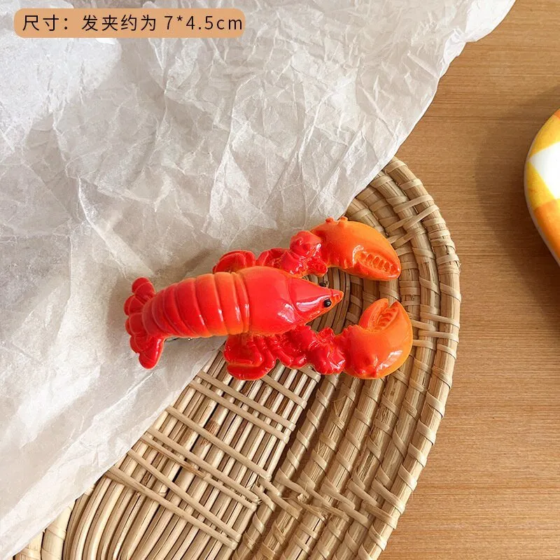 Shrimp Lobster Cartoon Hair Clips