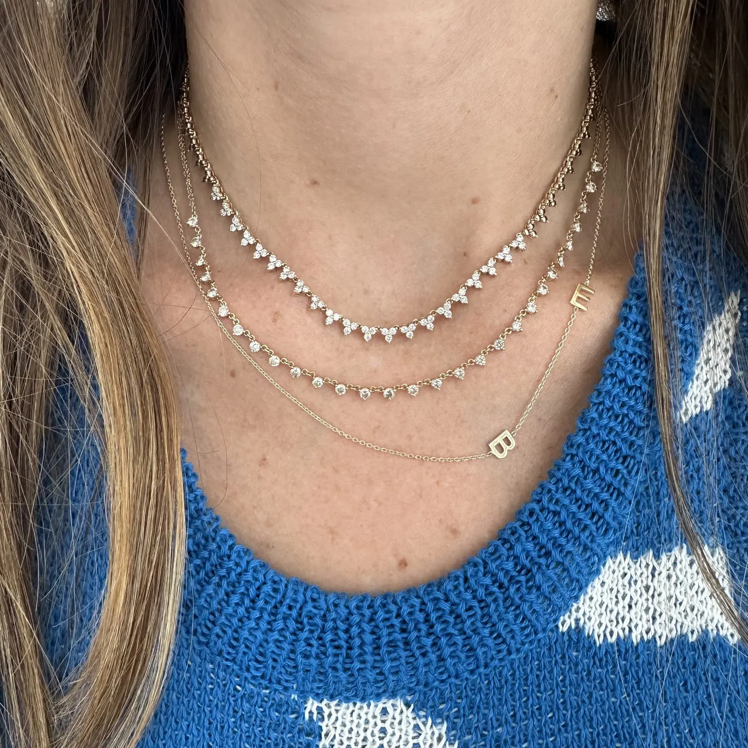 Side Initial Gold Necklace