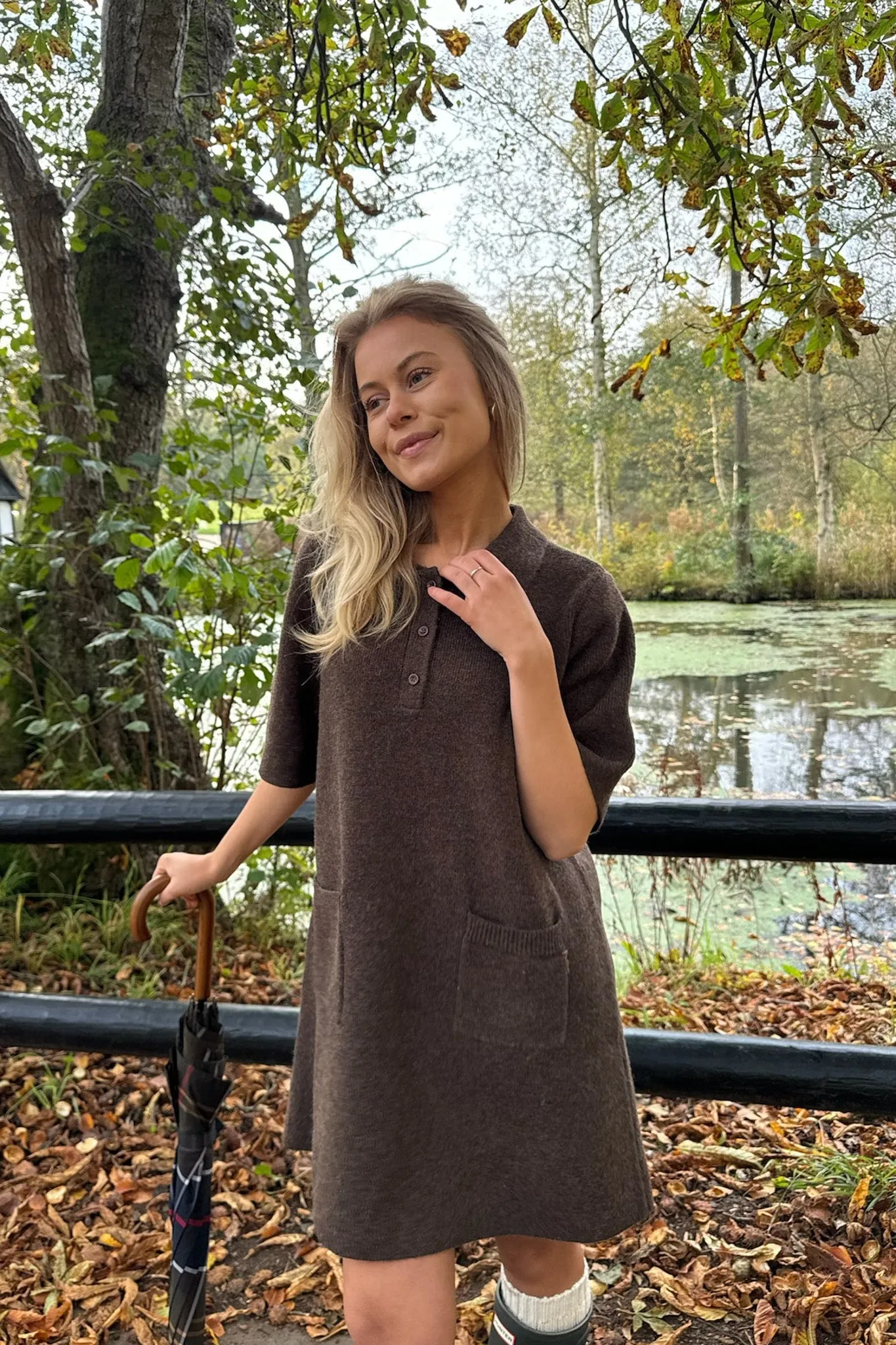 SifIC Strik Kjole - Mørkebrun