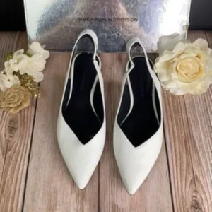 Sigerson Morrison White Slingback Flats 38.5M