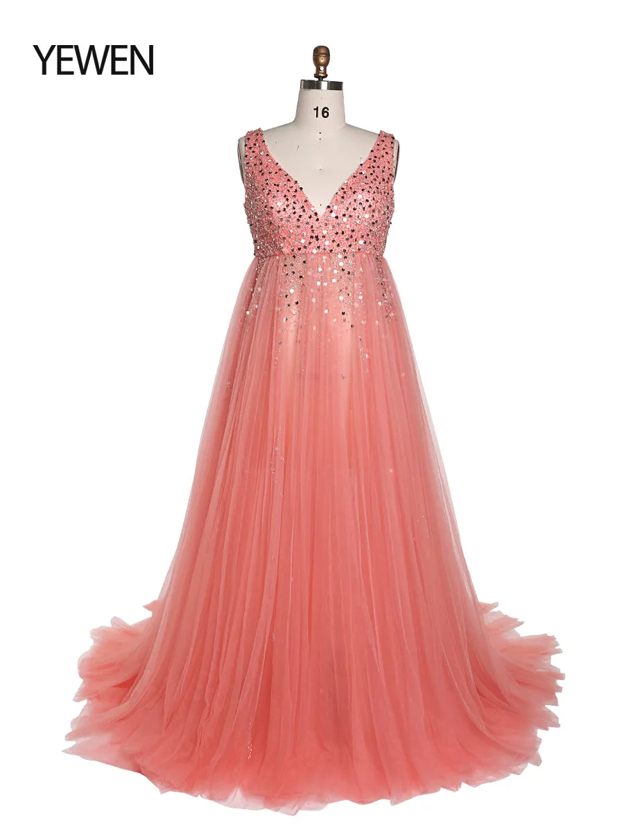 Silver Beading Tulle Evening Gown Maternity Dress for Photoshoot Lace Up Back Pregnancy Photography Robe Baby Shower Dress
