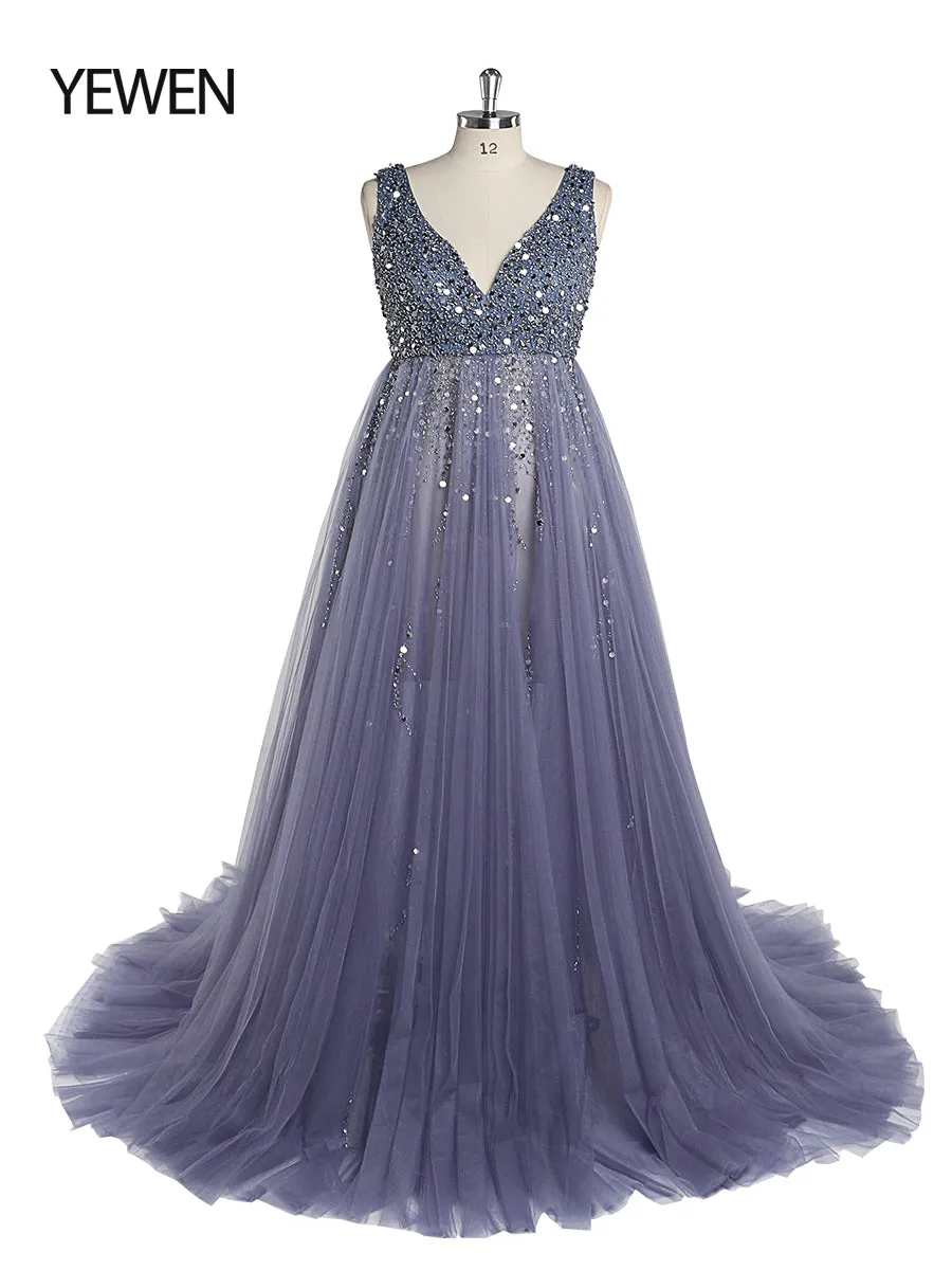 Silver Beading Tulle Evening Gown Maternity Dress for Photoshoot Lace Up Back Pregnancy Photography Robe Baby Shower Dress