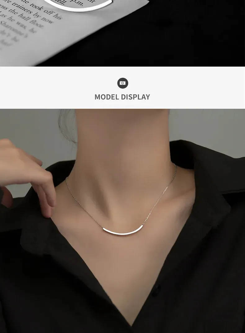 Silver Simple Geometric Female Necklaces