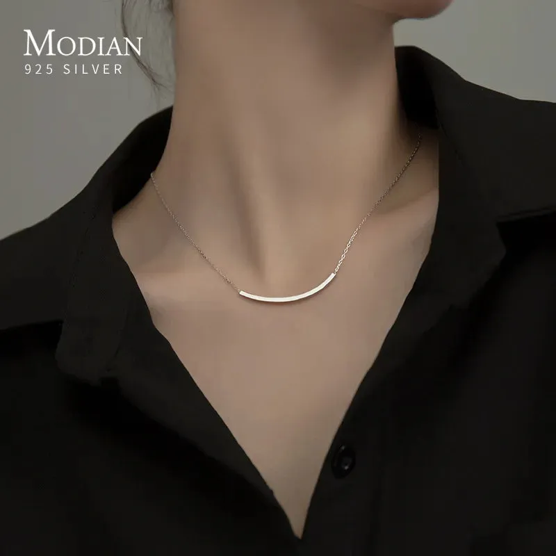 Silver Simple Geometric Female Necklaces