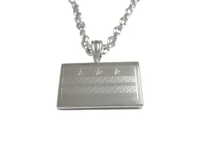 Silver Toned Etched Washington DC Flag Pendant Necklace