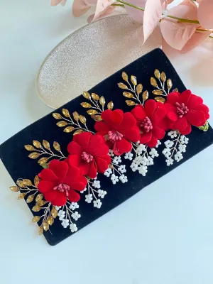 Sima Red Flower Hair Gajra