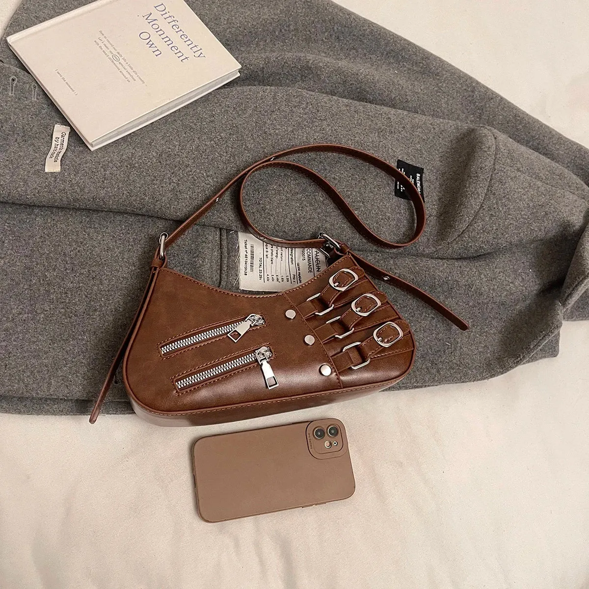 Small Faux Leather Underarm Retro Handbags