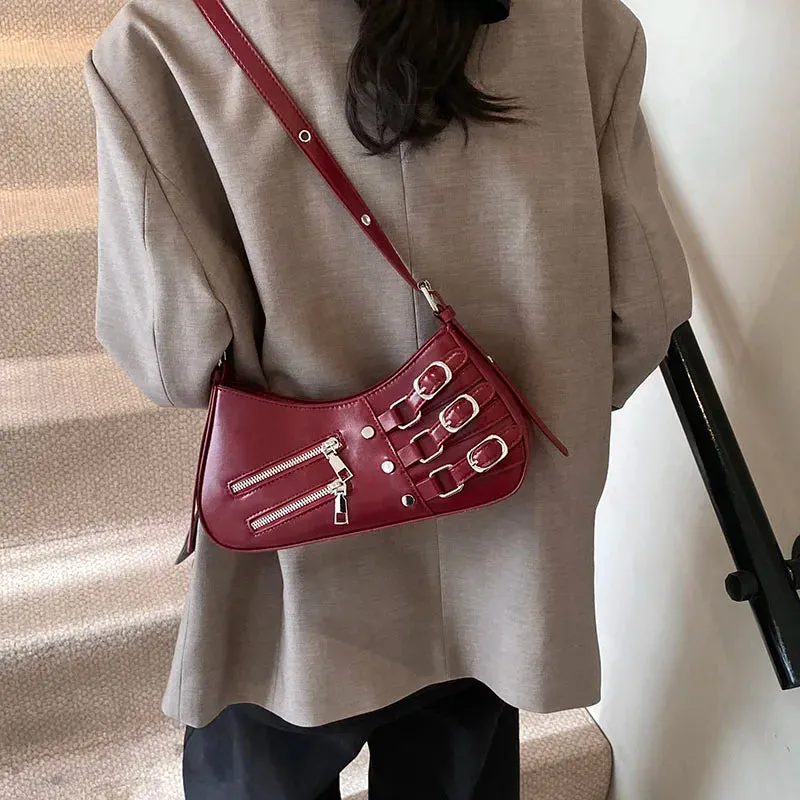 Small Faux Leather Underarm Retro Handbags