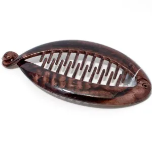 Small Pearlised Natural Brown Finish Plastic Banana Fish Clip