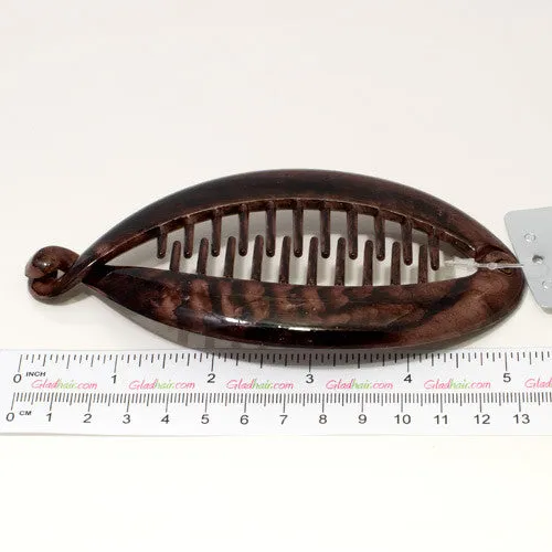 Small Pearlised Natural Brown Finish Plastic Banana Fish Clip