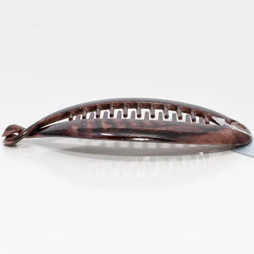 Small Pearlised Natural Brown Finish Plastic Banana Fish Clip