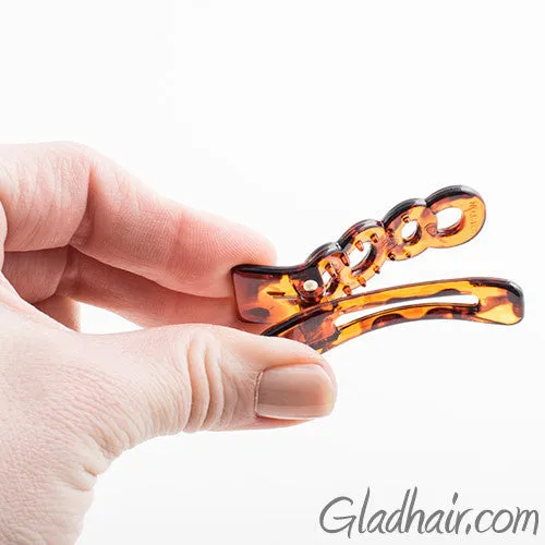 Small Tortoise Circles Plastic Beak Clips - Pair