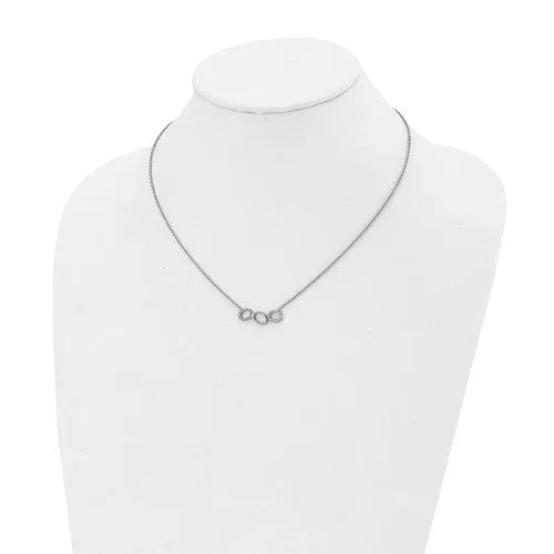 Stainless Steel Polished CZ Necklace