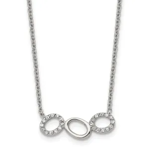 Stainless Steel Polished CZ Necklace