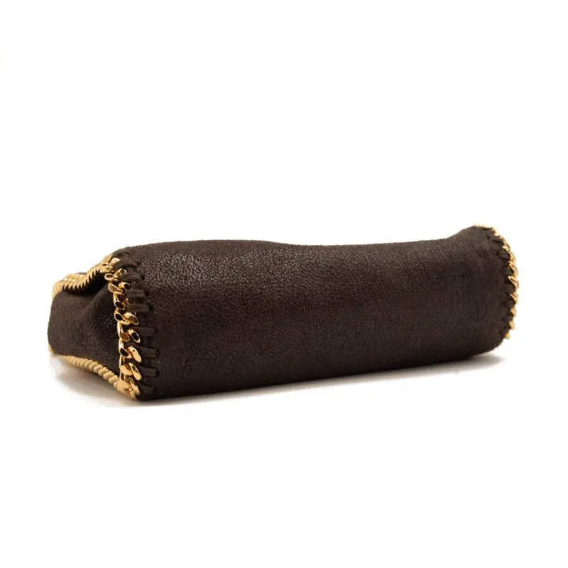 Stella McCartney Tiny Falabella Faux Leather Tote Chocolate Brown Gold