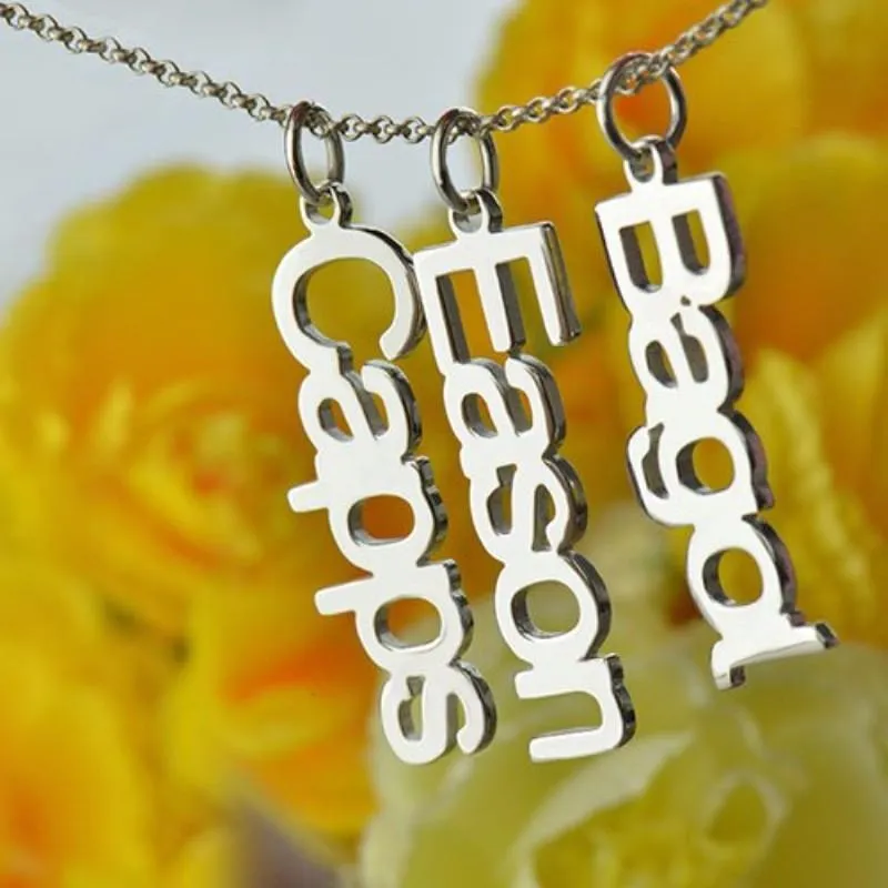 Sterling Silver 925 Personalized Necklace with Customizable Name Pendant, Trendy Jewelry Gift