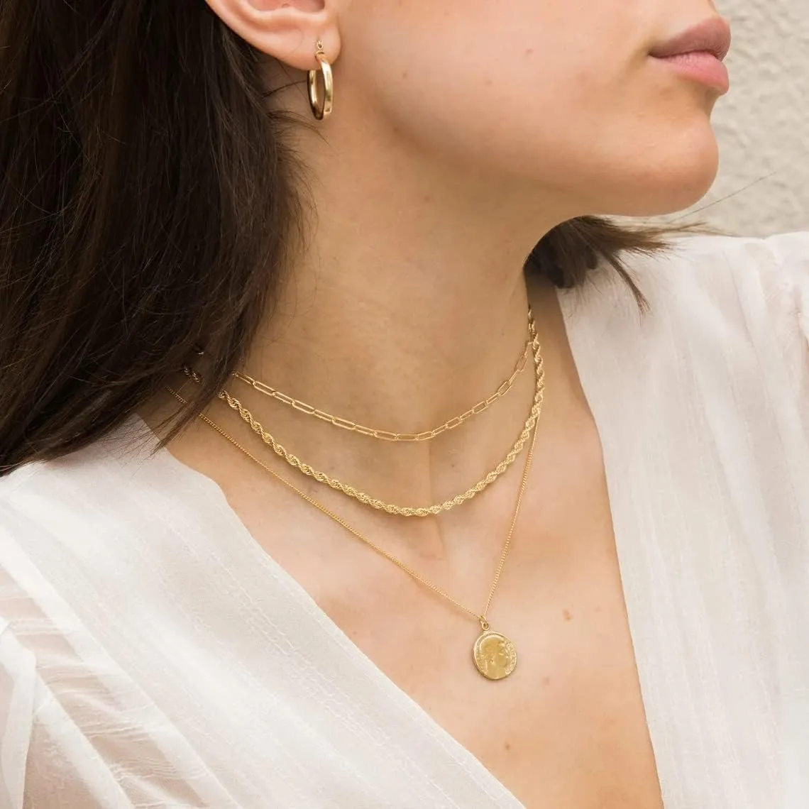 Sterling Silver Plated Layered Necklaces For Women
