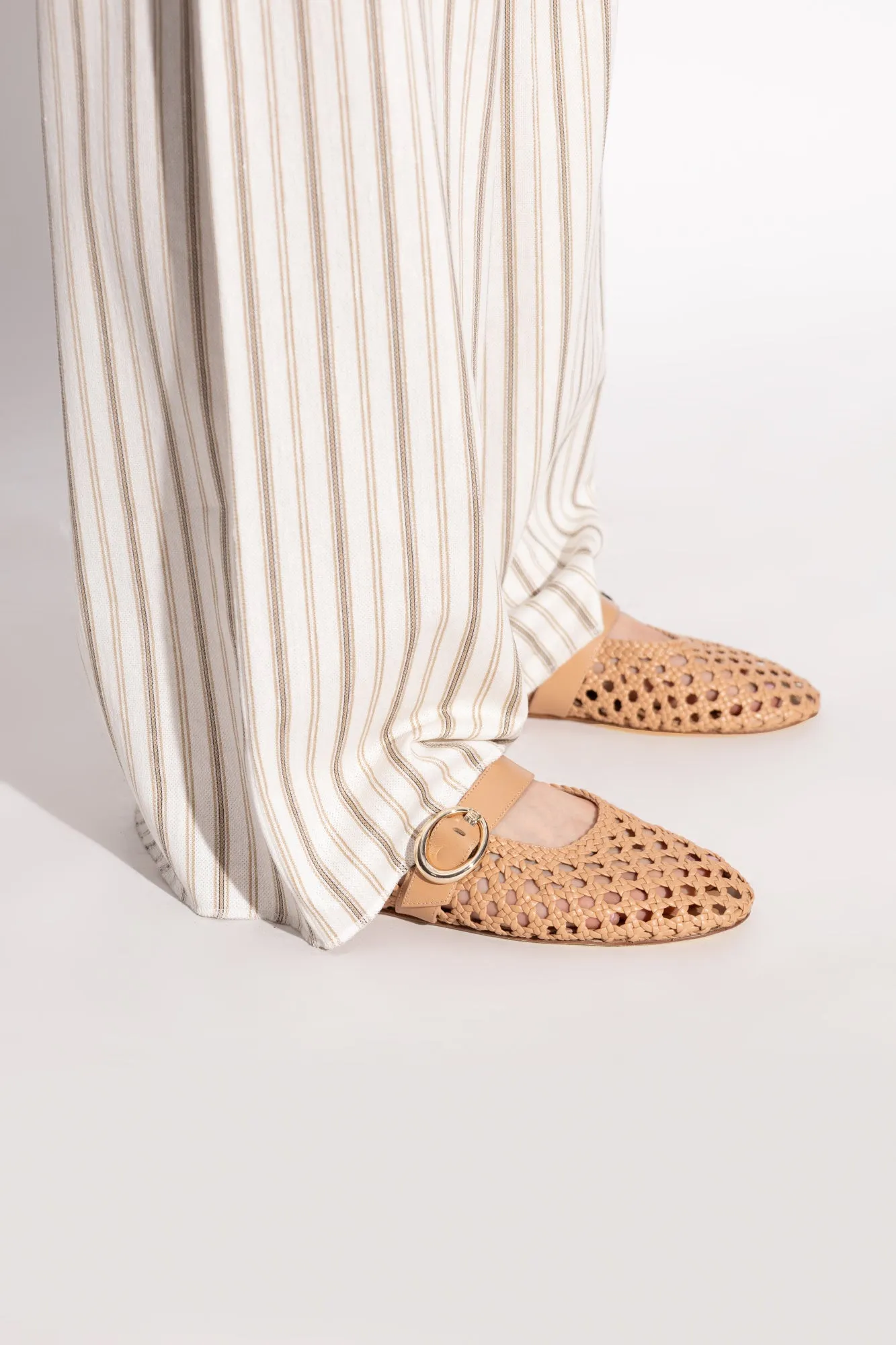 Stuart Weitzman Leather Ballet Flats 'mary Jane'