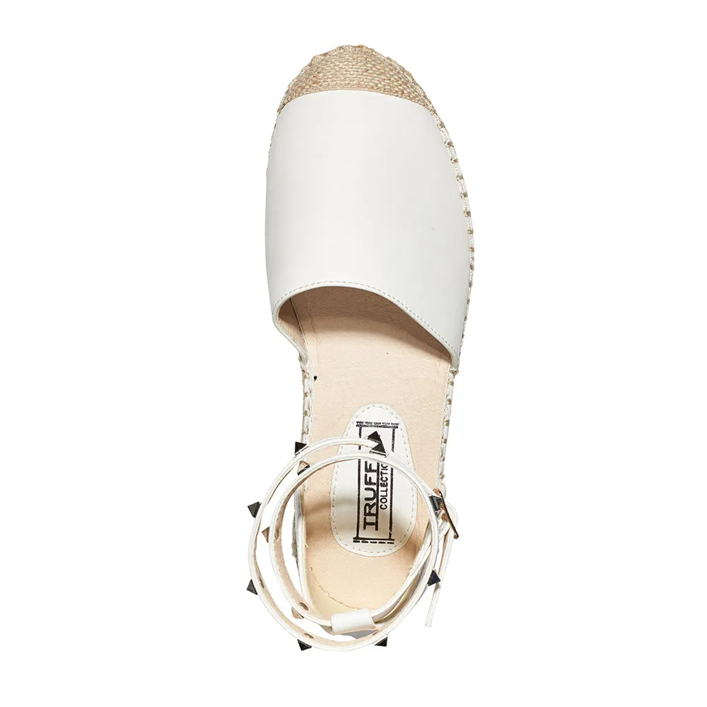 Studded ankle strap flat