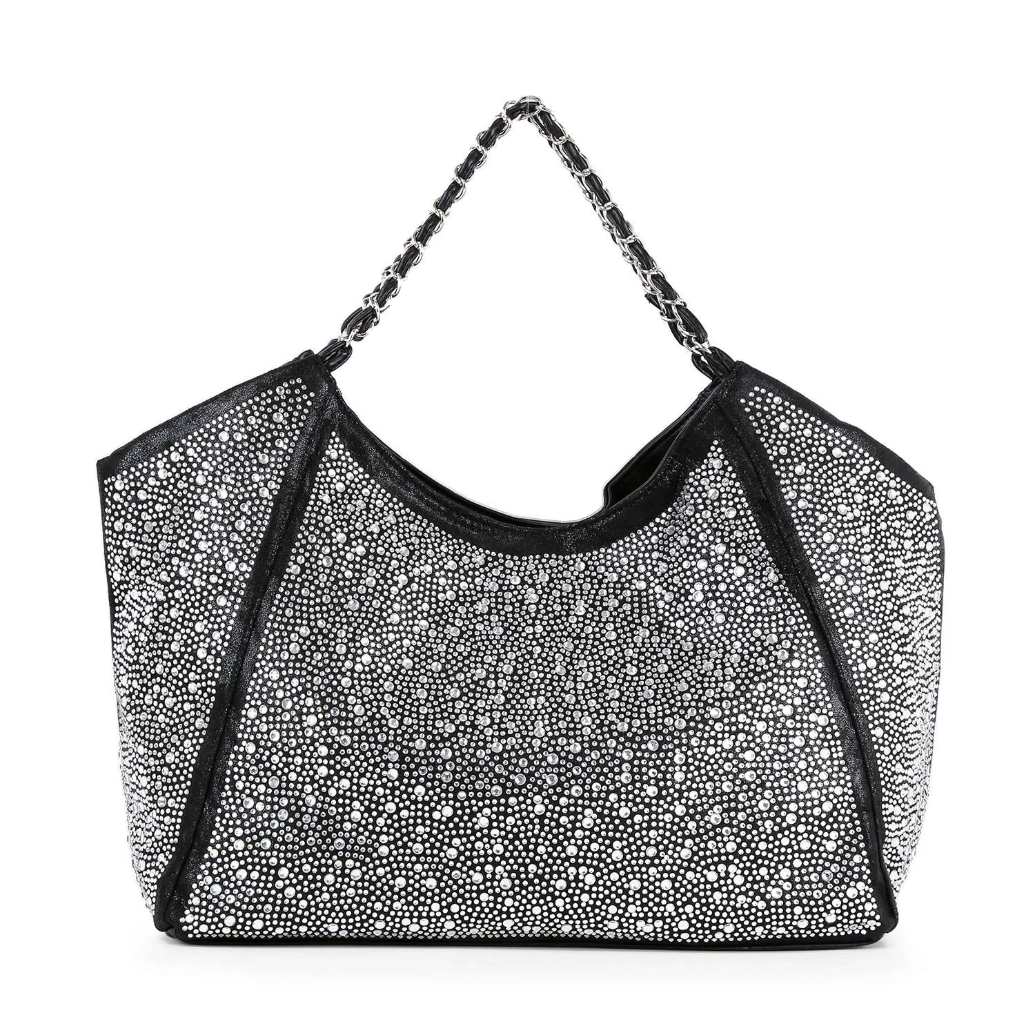 Stunning Quilted And Rhinestone Shoulder Bag