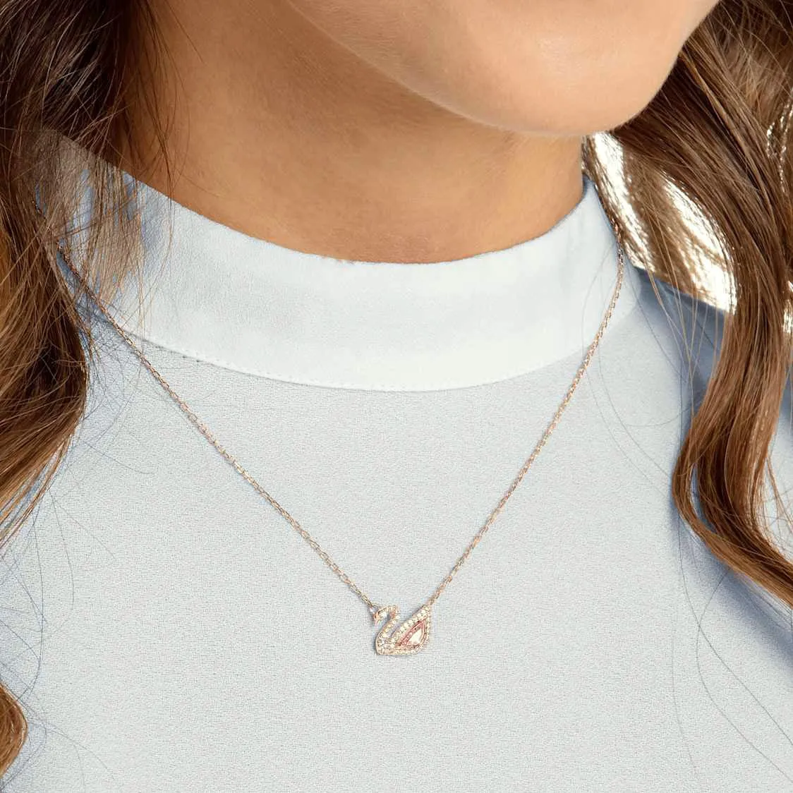 Swaroski Inspired Iced Swan Necklace Gold Plated, Waterproof and Anti-Tarnish