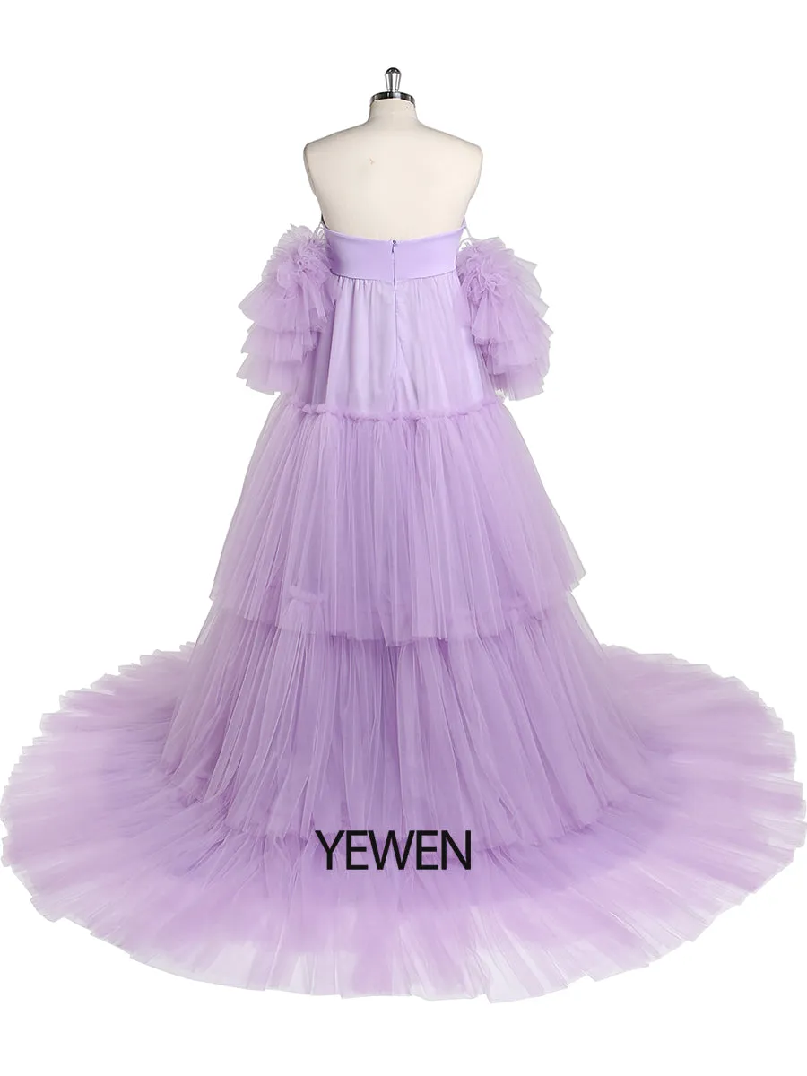 Sweetheart Neck Maternity Dress for Photo Shoot Front Slit Pregnancy Robe Maxi Woman Dress YW220330