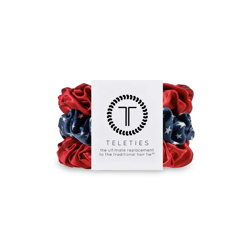 Teleties Silk Scrunchies - Large Band Pack of 3 - Independence Bae