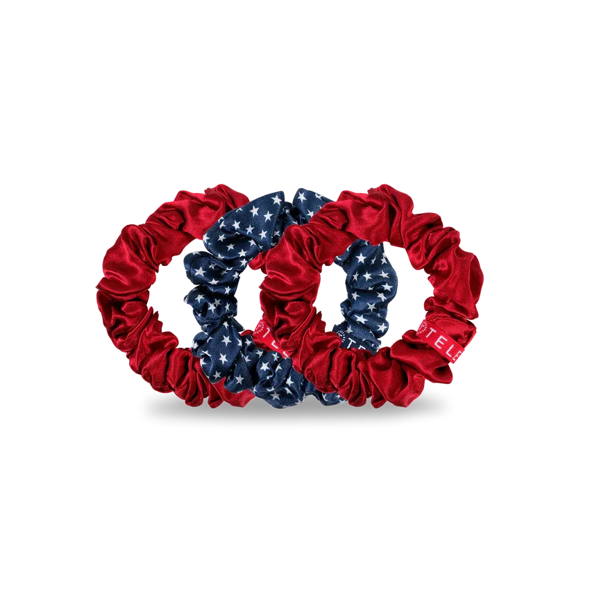Teleties Silk Scrunchies - Large Band Pack of 3 - Independence Bae