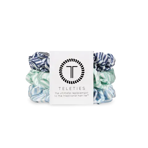 Teleties Silk Scrunchies - Large Band Pack of 3 - Totally Turquoise