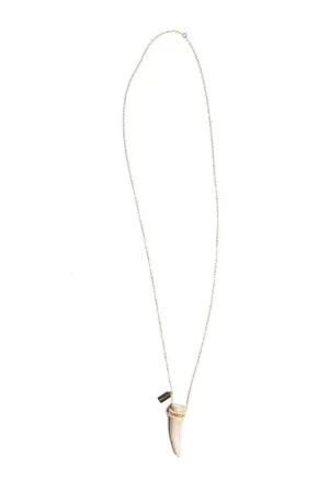 Tess   Tricia Seed Beaded Antler Tip Necklace