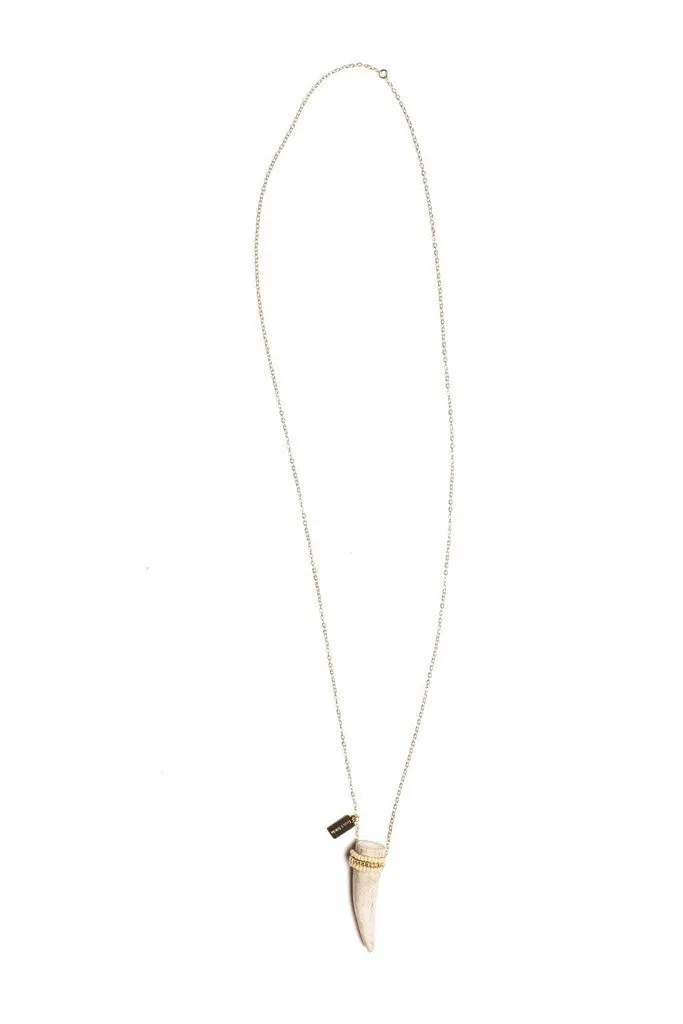 Tess   Tricia Seed Beaded Antler Tip Necklace