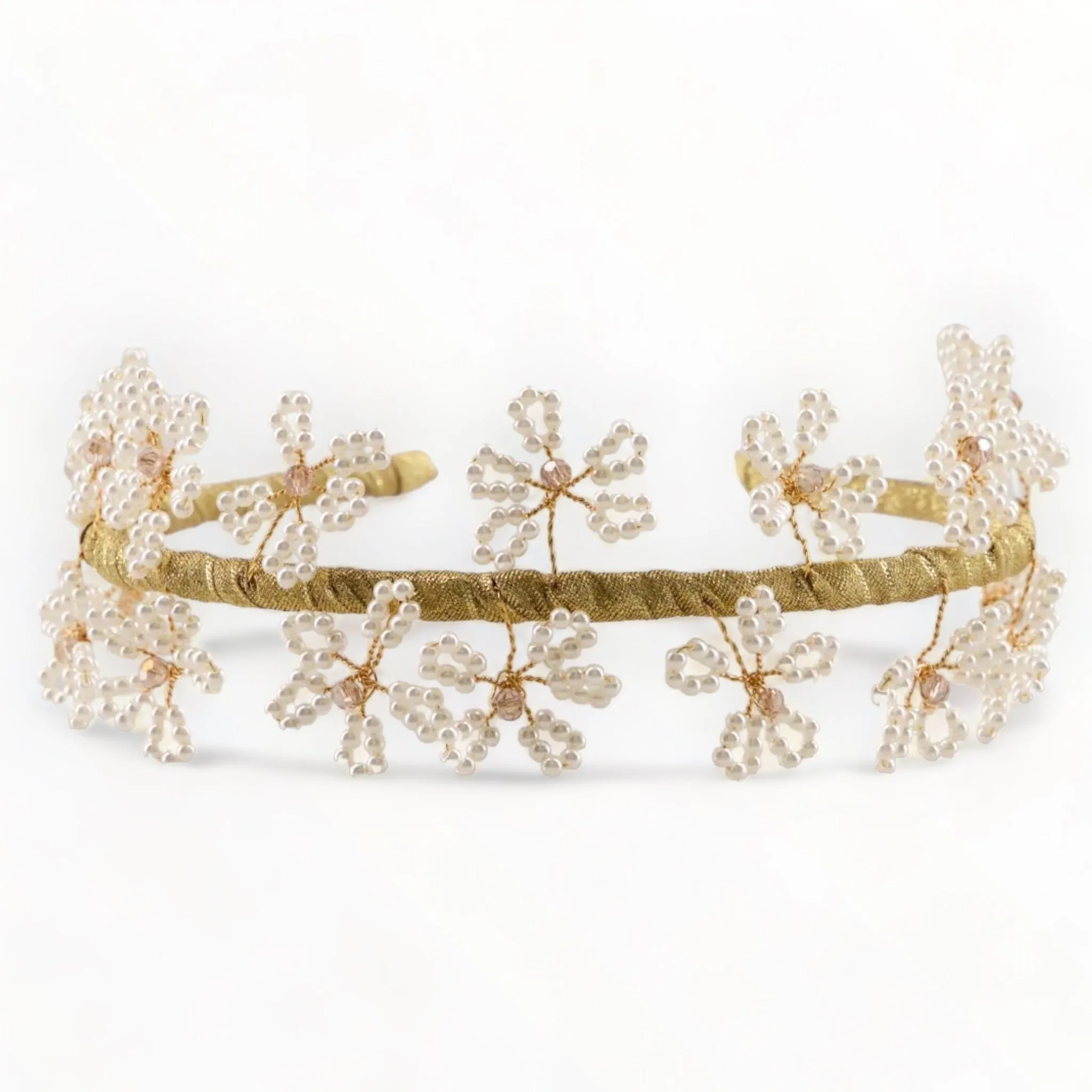 The Eden Daisy Flower Pearl Designer Headband